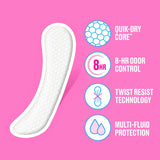 Carefree® Panty Liners, Extra Long Liners, Wrapped