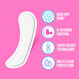 Carefree® Panty Liners, Long Liners, Wrapped